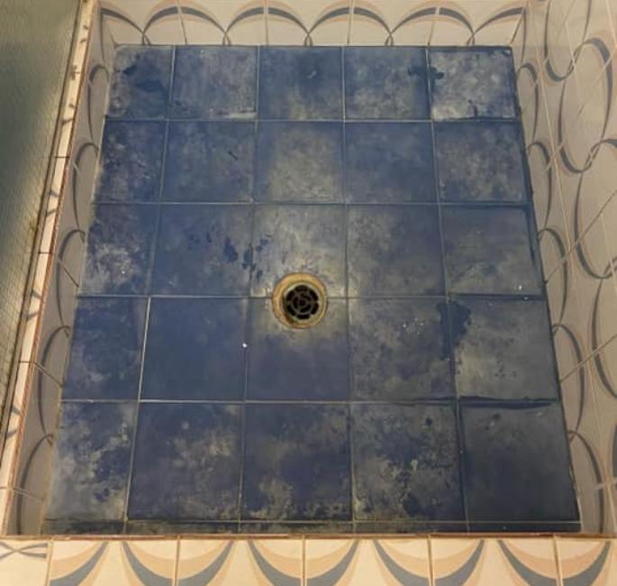 Shower Regrouting Before